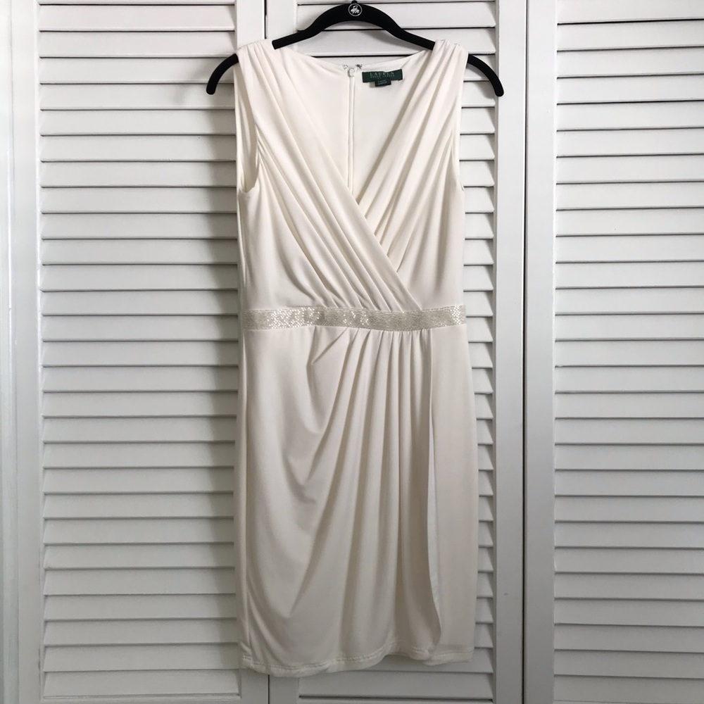 Ralph Lauren Off-White V-Neck Dress (2)